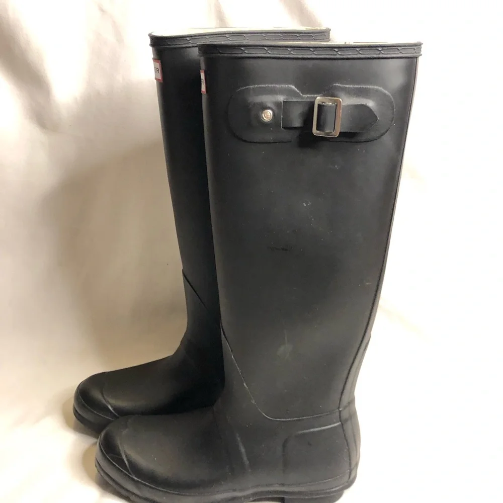 Hunter unisex tall black rain boots